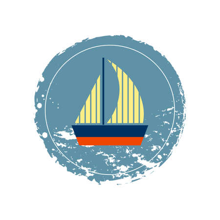 Icon of the ship in grunge style