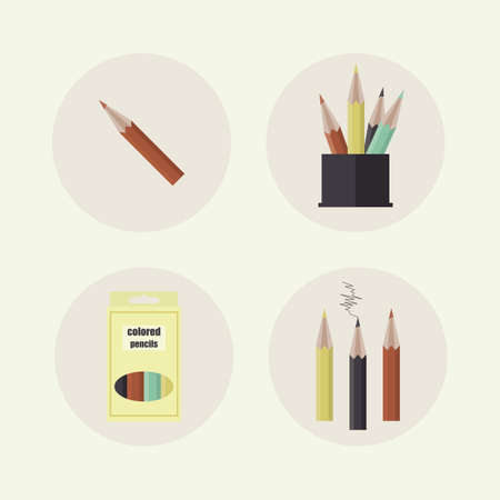 Set of  icons colored pencils. Vectorのイラスト素材