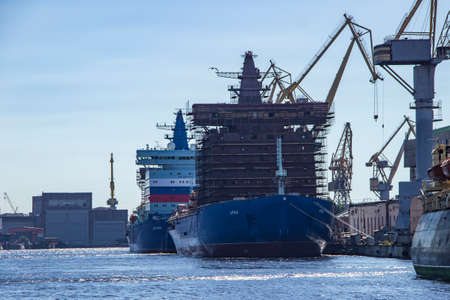 St. Petersburg, Russia - August, 09, 2020: The world's largest and most powerful nuclear icebreakers...