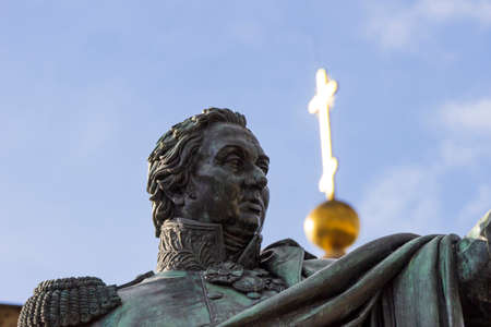 St. Petersburg, Russia - October, 17: Monument to the Russian commander Kutuzov, standing at the Kazasnky Cathedral in St. Petersburg.のeditorial素材