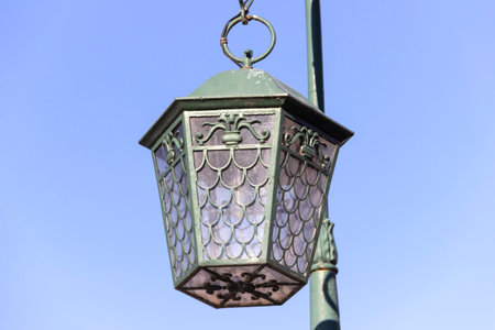 Cast-iron street lights in St. Petersburg.の写真素材