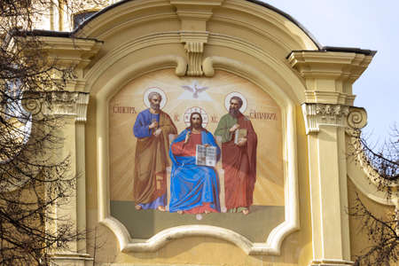 St. Petersburg, Russia - March 27, 2021: Elements of the architecture of the Peter and Paul Cathedral in the Peter and Paul Fortress.のeditorial素材