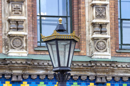 Picturesque street lights in St. Petersburg. Elements of street decor in the architecture of the city.の写真素材
