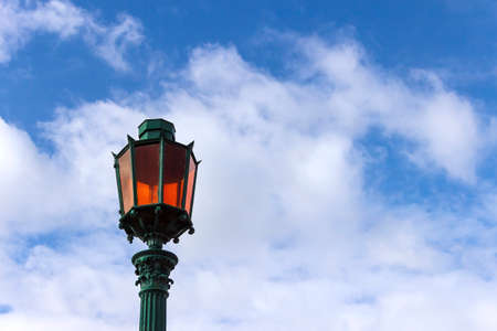 Picturesque street lights in St. Petersburg. Elements of street decor in the architecture of the city.の写真素材