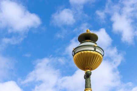 Picturesque street lights in St. Petersburg. Elements of street decor in the architecture of the city.の写真素材