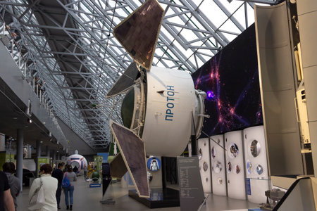 Kaluga, Russia - May, 02, 2021: Interior and exhibits of the Tsiolkovsky Museum of the History of...