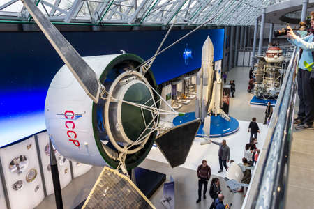 Kaluga, Russia - May, 02, 2021: Interior and exhibits of the Tsiolkovsky Museum of the History of Cosmonautics.のeditorial素材