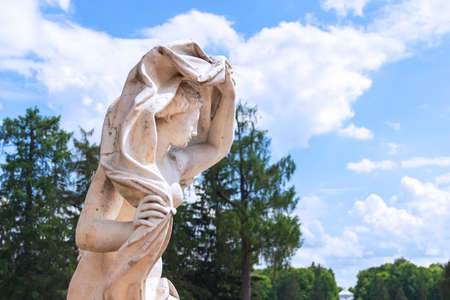 St. Petersburg, Russia - June, 27, 2021: Sculptures in the Catherine Park in Tsarskoye Selo (Pushkin city).のeditorial素材