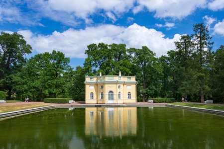 St. Petersburg, Russia - June, 27, 2021: Park near the Catherine Palace in Pushkin (Tsarskoe Selo).のeditorial素材