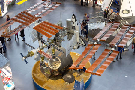 Kaluga, Russia - May, 02, 2021: Exhibits of the Museum of Cosmonautics in Kaluga. Space technologies of the Soviet Union.のeditorial素材