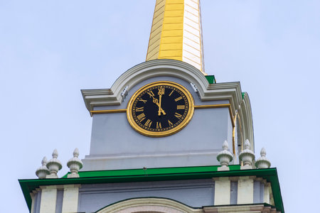 Tula, Russia - April, 30, 2021: Buildings and walls of the Tula Kremlin.