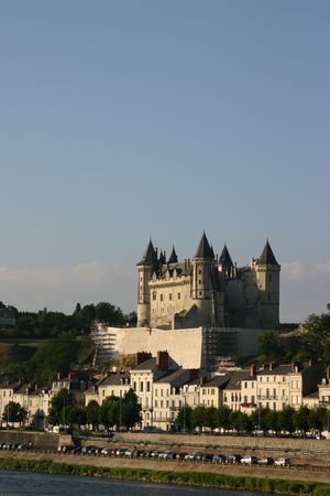 Saumur Castle at Loire Riverの写真素材