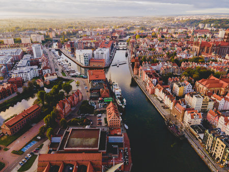 Aerial View of the Polish city of Gdansk