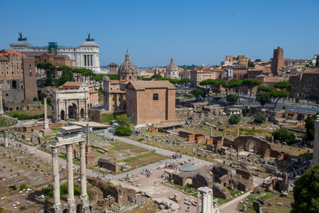 Views from the Roman Forum in Rome, Italyの写真素材