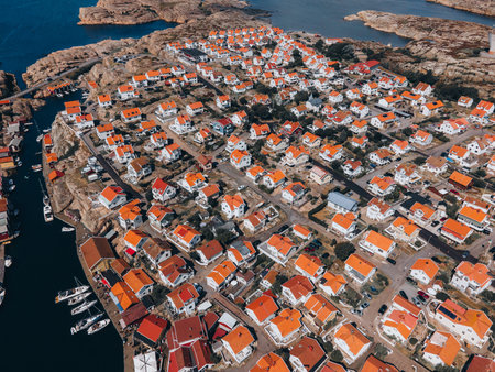 Aerial views of SmÃ¶gen in Western Sweden