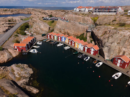 Aerial views of SmÃ¶gen in Western Swedenの写真素材