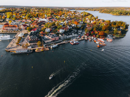 Aerial views of Vaxholm, Swedenの写真素材