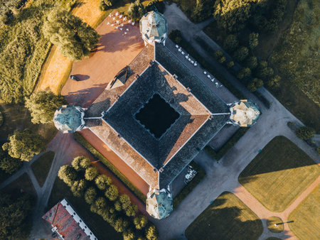 Aerial views of Skokloster Castle in Skokloster, Swedenの写真素材