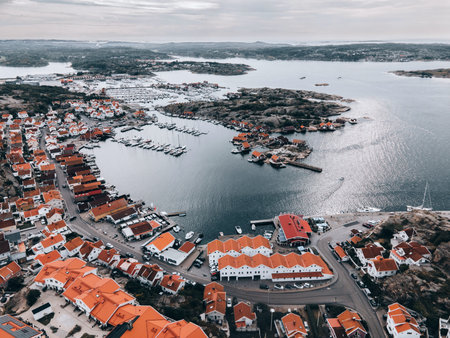 Aerial views of Hunnebostrand in Western Sweden
