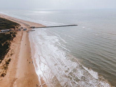 Aerial views of Lokken in Western Denmarkの写真素材
