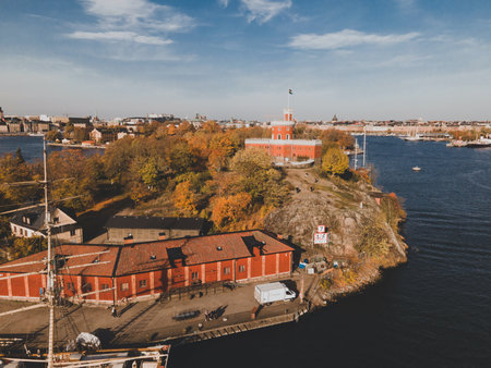 Aerial Views of Skeppsholmen in Stockholm, Swedenの写真素材