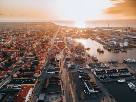 Aerial views of Skagen in Northern Denmark