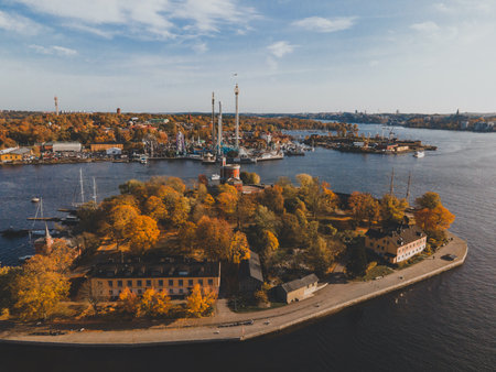 Aerial Views of Skeppsholmen in Stockholm, Swedenの写真素材
