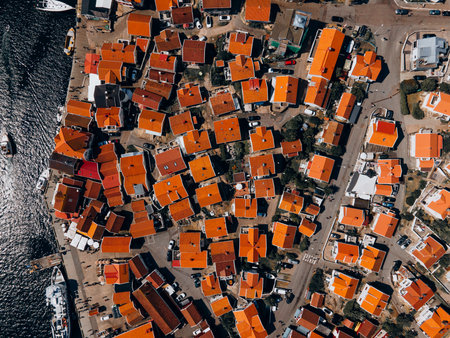 Aerial views of SmÃ¶gen in Western Swedenの写真素材