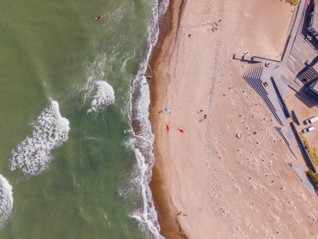 Aerial views of Klitmoller in Western Denmarkの写真素材