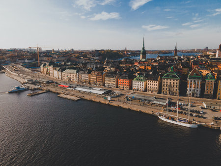 Aerial view of Gamla Stan in Stockholm, Swedenの写真素材
