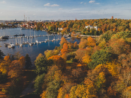 Aerial Views of Djurgarden in Stockholm, Swedenの写真素材