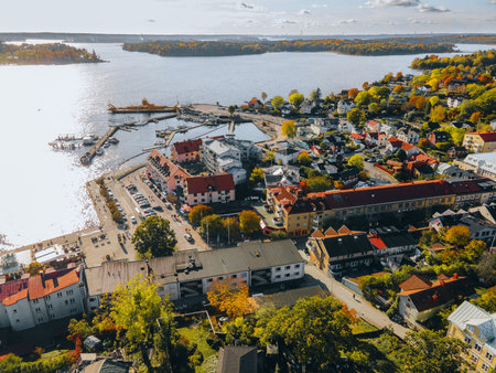 Aerial views of Vaxholm, Swedenの写真素材