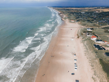 Aerial views of Lokken in Western Denmarkの写真素材