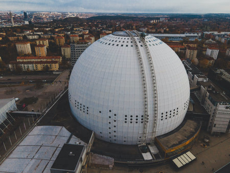 Aerial views of Avicii Arena in Stockholm, Swedenの写真素材