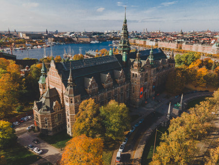 Aerial View of Nordic Museum in Stockholm, Swedenの写真素材