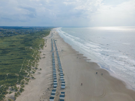 Aerial views of Lokken in Western Denmarkの写真素材