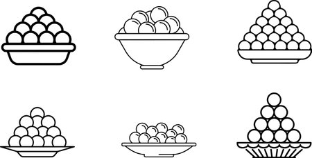 Indian Sweets Cuisine Ladu with White Backgroundのイラスト素材