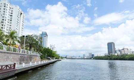 Hexi wetland in Sanya Bayのeditorial素材