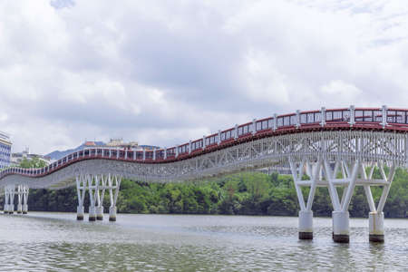 Hexi bridge in Sanya Bayのeditorial素材