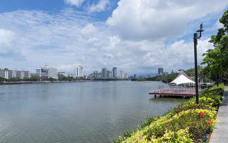 Hexi mangrove forest in Sanya Bayの写真素材