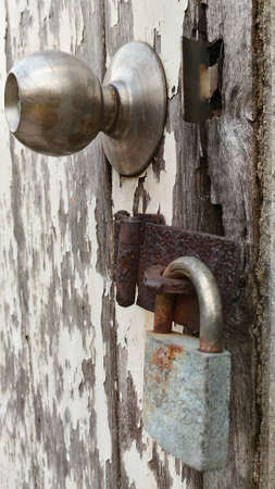 wooden door and key very oldの写真素材