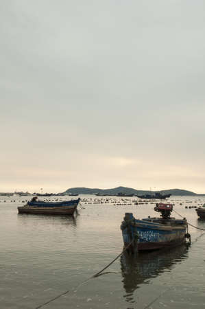 Fishing boats and ships at the portのeditorial素材
