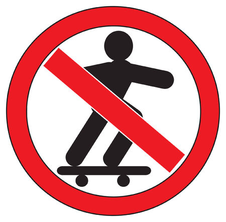 no skateboarding signのイラスト素材