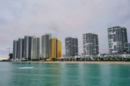Miami beach landscape at sun riseの写真素材