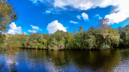 Fall of Hillsborough river at Tampa, Floridaの写真素材