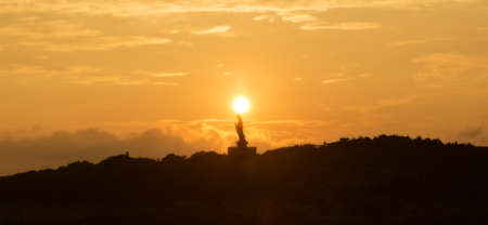 sunset view at Mount Putuo の写真素材