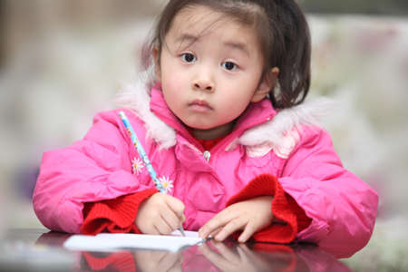 Lovely children are doing homework, education, picture