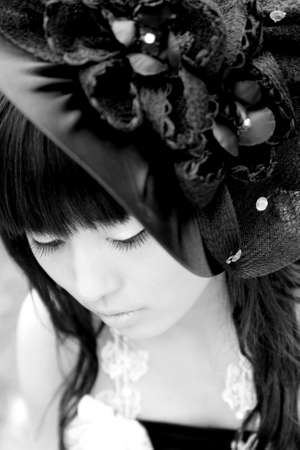 Beautiful asian girl, was taken in outdoorの写真素材