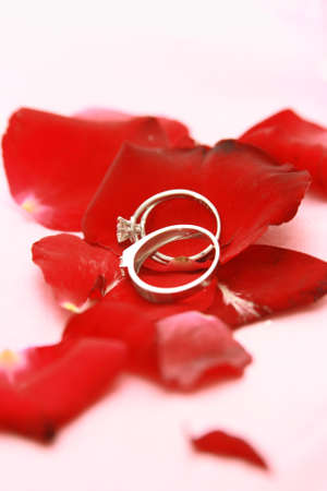 Petals on the rings,wedding celebration ceremonyの写真素材