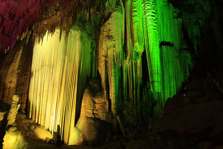 Stone with beautiful colors in the caveの写真素材